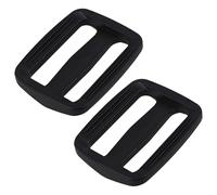 Trimming Shop Tri Glide Boucle coulissante rectangulaire réglable 25 mm pour sangles de fixation de sangles, sac à dos, accessoires de sac, colliers pour animaux domestiques, réglable, noir, Noir ,