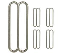 Trimming Shop Tri-glide Lot de 2 boucles coulissantes en métal à 3 barres réglables pour sangles, ceintures, vêtements, sac à main, chaussures, maroquinerie, argent, 25 mm