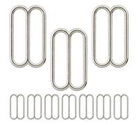 Trimming Shop Tri-glide Lot de 2 boucles coulissantes en métal à 3 barres réglables pour sangles, ceintures, vêtements, sac à main, chaussures, maroquinerie, argent, 25 mm