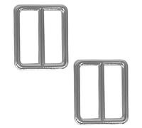 Trimming Shop Tri-Glide Lot de 2 Boucles réglables en métal à 3 Barres pour Sangles, Ceintures, Sacs à Main, Chaussures, Colliers pour Animaux de Compagnie, Maroquinerie Argent 25 mm