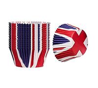 Trimming Shop Union Jack Moules Cupcake Muffins Dessert Gâteau Support Papier Tasse pour King Charles III Couronnement Célébration, Bar Sportif Barbecue Fêtes, 8cm, 50pcs