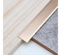 Trimold 3pcs Aluminium Barre décorative en T et barre de transition de plancher pour seuil et barre de séparation biseautée reliant l'espace de plancher de carrelage stratifié (0,9m x 2cm, Or mat)