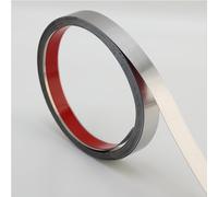 Trimold Moulure murale autocollante en acier inoxydable flexible pour cadre de miroir, cheminée et micro-ondes, argent brossé
