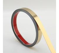 Trimold Moulure murale en acier inoxydable - Décollez et collez - Garniture métallique autocollante flexible pour plafond, cadre de miroir et plus encore - Or brossé