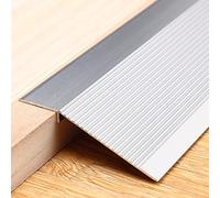 Trimold Réducteur de plancher de bande de transition de plancher d'aluminium pour la rampe de seuil de porte carrelage stratifié, hauteur de pont entre 8-40mm (0.9m x 100mm, Argent mat)
