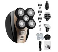 Trimonic 5 Têtes - 2025 Trimonic Tondeuse, Rasoir électrique Homme, Rasage Crâne & Corps Avec Tondeuse Nez, Brosse Visage & Recharge USB, Sans Fil, étanche, Zéro Irritation