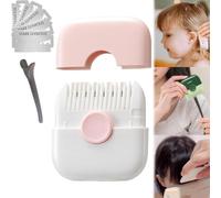 Trimpocket Hair Trimmer/Comb Kids, 2-in-1 Split End Hair Trimmer and Bangs Trimmer, Double-Sided Razor Comb Clipper for Thin & Thick Hair, Trim Pocket Comb for Women Kids (Pink)