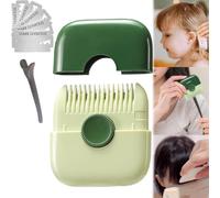 Trimpocket Hair Trimmer/Comb Kids, 2-in-1 Split End Hair Trimmer and Bangs Trimmer, Double-Sided Razor Comb Clipper for Thin & Thick Hair, Trim Pocket Comb for Women Kids (Green)