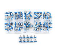 Trimpot, 100pcs 10 Valeurs 500ohm1M ohm Film Résistance Variable Potentiomètre Rhéostat Horizontal Trimpot Assortiment, Résistances Variables Composants consommateurs d'énergie
