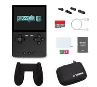 TRIMUI BRICK Console de jeu portable + Surwish CrossMix OS avec ROM 128 Go Carte TF Manette de jeu Film trempé Consoles de jeu vidéo 3,2 pouces pour jeux d'intérieur familiaux (noir - 256 G)