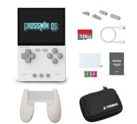 TRIMUI BRICK Console de jeu portable + Surwish CrossMix OS avec ROM 128 Go Carte TF Manette de jeu Film trempé Consoles de jeux vidéo de 3,2 pouces pour jeux d'intérieur familiaux (Blanc - 128 Go)