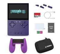 TRIMUI BRICK Console de jeu portable + Surwish CrossMix OS avec ROM 128 Go Carte TF Manette de jeu Film trempé Consoles de jeux vidéo de 3,2 pouces pour jeux d'intérieur familiaux (Violet - 128 Go)