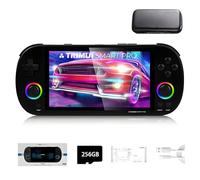 TRIMUI SMART PRO Console de jeu portable avec carte SD 256 Go avec 14300 jeux, processeur Linux A133P, écran de 12,7 cm, console de jeu vidéo rétro, cadeau pour garçons et filles - avec étui de