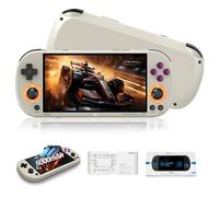 Trimui Smart Pro Console de jeux portable Retro,13729 jeux,26 émulateurs,console de jeux rétro, écran IPS 4,96 pouces,console de jeux vidéo, système Linux,émulateur portable 5000 mAh (Gris 256G)