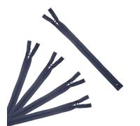 Trimz 18 cm (~ 17,8 cm) Fermeture Éclair avec butée One Way 4 mm Dents X 5 pcs, Polyester, Bleu Marine, 18 x 4 x 1 cm