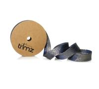 Trimz Biais métallique en Lurex, Bleu Marine/doré, 20m x 25mm