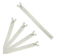 Trimz Fermeture éclair à Sens Unique avec Dents de 4 mm x 5 pièces, Polyester, 15 cm Crème 15 cm