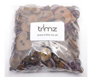 Trimz Formes et Boutons Assortis, Marron, 250g