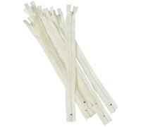 Trimz Lot de 10 Fermetures éclair unidirectionnelles Crème 30 cm avec Dents de 4 mm, Polyester, 30 cm