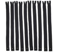 Trimz Lot de 10 Fermetures éclair unidirectionnelles de 40 cm avec Dents de 4 mm - Noir, Polyester, 40 cm
