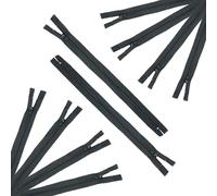 Trimz Lot de 10 Fermetures éclair unidirectionnelles Noires de 20 cm avec Dents de 4 mm, Polyester, 20 cm