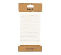Trimz Ruban en Coton à Chevrons, Blanc, 15mm x 5m, Set de 5 Pièces