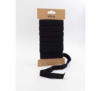 Trimz Ruban simple en coton à chevrons Noir 15 mm x 5 m