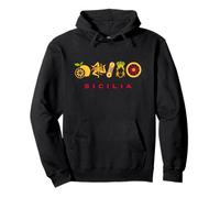 Trinacria, Chariot et Cannoli siciliens | Symboles de la fierté de Sicile Sweat à Capuche