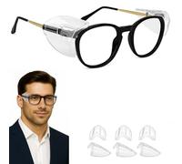 TRINENOX Lot de 3 paires de protections latérales pour lunettes correctrices de lunettes de vue de 5 à 10 mm de largeur de branches - Protection oculaire en TPU transparent pour réduire la poussière