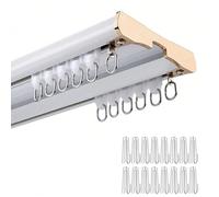 Tringle À Double Rail De Rideau, Rail De Plafond En Aluminium Léger, 100 200 300 400 450 500 600 cm Glissement Fluide, Solution Polyvalente Pour Intimité Dans Salon Ou Hôtel(Blanc,220cm)