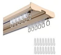 Tringle À Double Rail De Rideau, Rail De Plafond En Aluminium Léger, 100 200 300 400 450 500 600 cm Glissement Fluide, Solution Polyvalente Pour Intimité Dans Salon Ou Hôtel(Or rose,550cm)