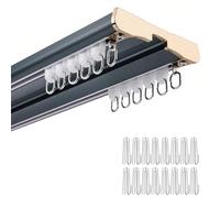 Tringle À Double Rail De Rideau, Rail De Plafond En Aluminium Léger, 100 200 300 400 450 500 600 cm Glissement Fluide, Solution Polyvalente Pour Intimité Dans Salon Ou Hôtel(Bleu,110cm)