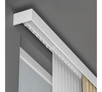 Tringle à Rideau 4 en 1 avec Double Rails, Cadre de cantonnière pour Salon, Chambre à Coucher, Panneau de séparation Mural décoratif (1,9 m)