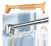 Tringle à Rideau 410CM-500CM, Barre de Douche, 360CM-450CM, Tringle télescopique sans perçage pour Salle de Bain, Placard, Armoire, Porte, Cuisine, 33 mm de diamètre(Couleur:Jaune,Taille:110cm-190cm)