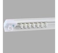 Tringle à rideau adhésive silencieuse en aluminium sans perçage pour salon, chambre à coucher, séparateur de douche, mur blanc, 2,90 m (2 x 1,45 m) - Facile à installer, design moderne