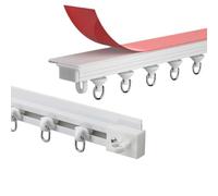 Tringle à rideau auto-adhésive de 3,9 m, sans perçage, facile à installer au plafond/mur, tringles à rideaux à chargement par le haut pour un fonctionnement fluide (couleur : taille à chargement par