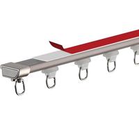 Tringle à Rideau Auto-adhésive sans perceuse, Tringle à Rideau et raccords for Rideaux à œillets Lourds.(Dark Gray,5m (16.4ft))