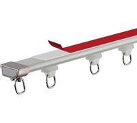 Tringle à Rideau Auto-adhésive sans perceuse, Tringle à Rideau et raccords for Rideaux à œillets Lourds.(White,1.5m (4.9ft))