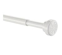 ACAZA Tringle Rideau Extensible sans Percage de 125 à 220cm - Barre à Rideau Autotractée pour Fenetre - Acier inoxydable - Couleur Blanc
