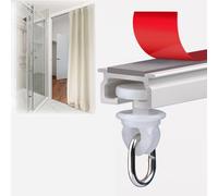 Tringle À Rideau Autocollante 2m Rail de Rideau sans Perçage 1.5m Piste de Rideau Plafond Auto-adhésif for Salon, Douche, Ensemble de Rails de Plafond(290cm)