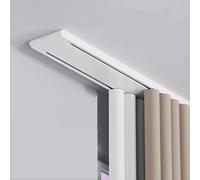 Tringle à rideau coulissante à double rangée de rails de plafond pour hôpital/douche, système de double rail coulissant et silencieux pour salon (blanc, 3,55 m)