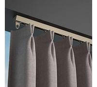 Tringle à rideau coulissante pour porte de terrasse - 4,5 m - Ferrures de plafond pour séparateur de pièce, hôtel, chambre d'enfant, salon, sous-sol - Champagne