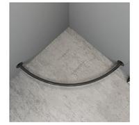 Tringle à rideau d'angle pour magasins de vêtements, tringle de douche murale en métal et vestiaire, étagère à anneaux de rideau noire, 100 x 100 cm, solution polyvalente pour pièce d'ajustement