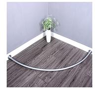 Tringle à rideau d'angle réglable pour vestiaire et étagère en métal pour économiser de l'espace Blanc 80 x 80 cm