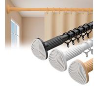 Tringle à rideau de douche acier inoxydable de 40 à 500 cm, Barre de Rideau sans Percage, Robuste tringle douche télescopique pour salon, chambre à coucher, salle de bain, balcon(Jaune,40-55cm)