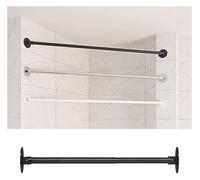 Tringle à rideau de douche d'angle réglable noire de 129,5 à 208,3 cm pour rideaux de salle de bain et de fenêtre coulissants.