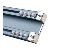 Tringle à rideau de douche - Double rail en aluminium - 70-600 cm (bleu, 3 m) - Idéal pour le salon et la chambre à coucher, et solution de douche élégante