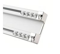 Tringle à rideau de douche, double rail en aluminium, réglable de 70 à 600 cm (blanc, 5,5 m) pour salon et chambre à coucher, et tringle de douche élégante