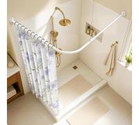 Tringle à Rideau De Douche En Forme L, 60-138 cm Barre Rideau, Barre De Douche TéLescopique Réglable Acier Inoxydable, support de rail de rideau de douche adapté au dressing de salle de bain