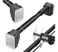Tringle à rideau de douche extensible de 40 à 500 cm, sans perçage, pour salles de bains, placards et cuisines - 33 mm de diamètre, en acier inoxydable, noir, réglable de 110 à 190 cm